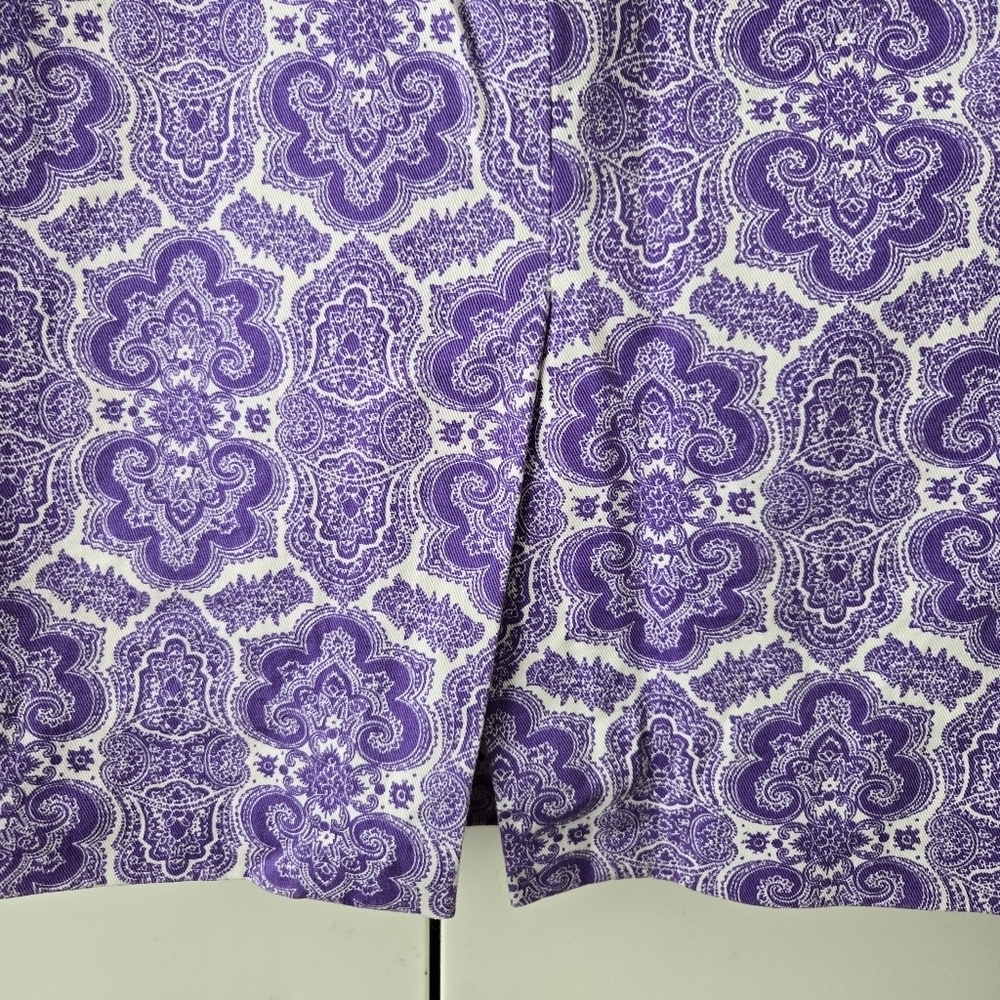 J.Crew Medallion Paisley No. 2 Pencil Skirt Purple Women Knee Length Size 4 #099 - Picture 5 of 10